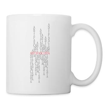 Antifascista Typo Collage red/grey - Mug - white - Right