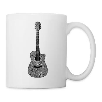 Cool Guitar Illustration Art Guitarist - Mug - white - Right