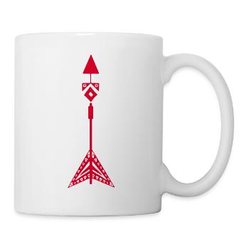 Rotes Symbol eines Pfeils der amerikanischen Ureinwohner - Tasse - Weiß - Rechts