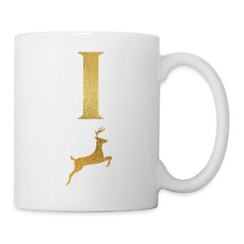Letter i golden deer - gift idea - Mug - white - Right