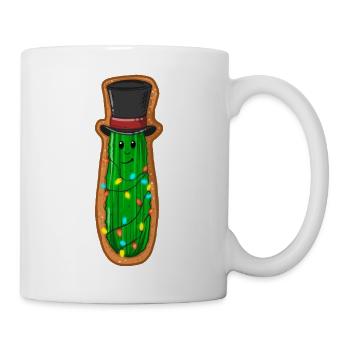 Christmas cucumber with top hat - Mug - white - Right