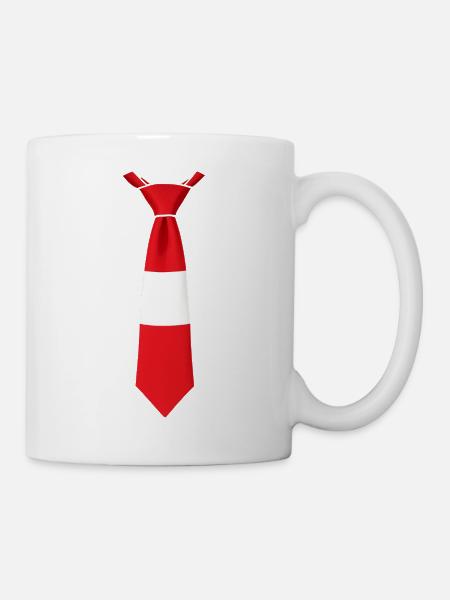 Lettische Krawatte – Flaggendesign - Tasse - Weiß