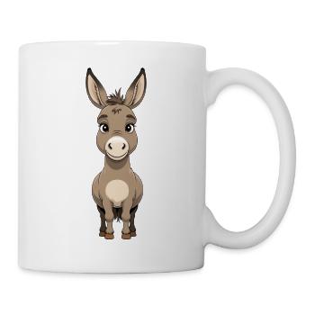 Kuscheliger Cartoon-Esel mit großen Augen - Tasse - Weiß - Rechts