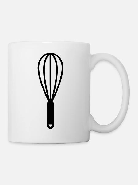 Schneebesen Rührbesen Backen - Tasse - Weiß