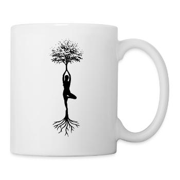 Tree Pose Yoga /Connected between Heaven and Earth - Mug - white - Right