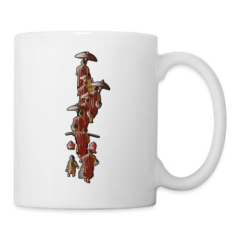 Regenschirm-Träger Prozession - Tasse - Weiß - Rechts