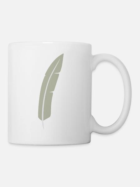 Feather Arc Minimalistischer Druck - Tasse - Weiß