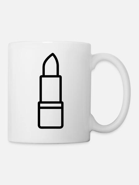 Lippenstift - Tasse - Weiß