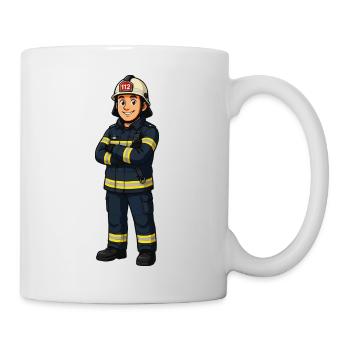 Look héros de dessin animé des pompiers - Mug blanc - blanc - Droite
