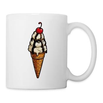 Schmelzende Eiscreme Krone im Waffel - Mug - white - Right