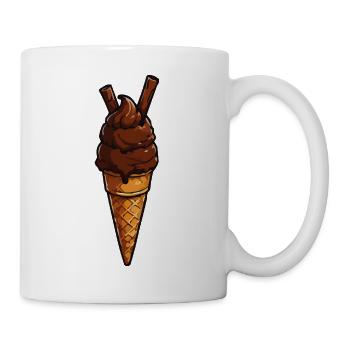 Schokoladen-Eis Cone Muster - Mug - white - Right
