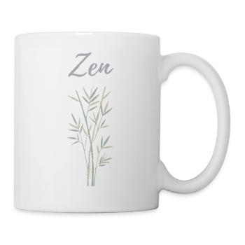 Zen Bambus Meditation Achtsamkeit - Tasse - Weiß - Rechts