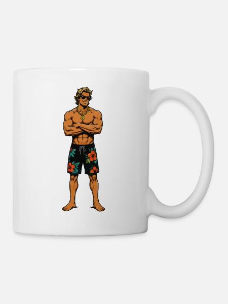 Tropischer Muskelheld - Tasse - Weiß
