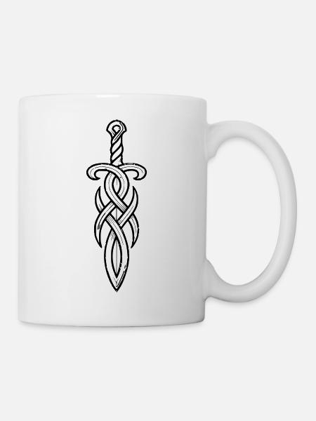 Dolch Keltischer Knoten Schwert Mittelalter - Tasse - Weiß