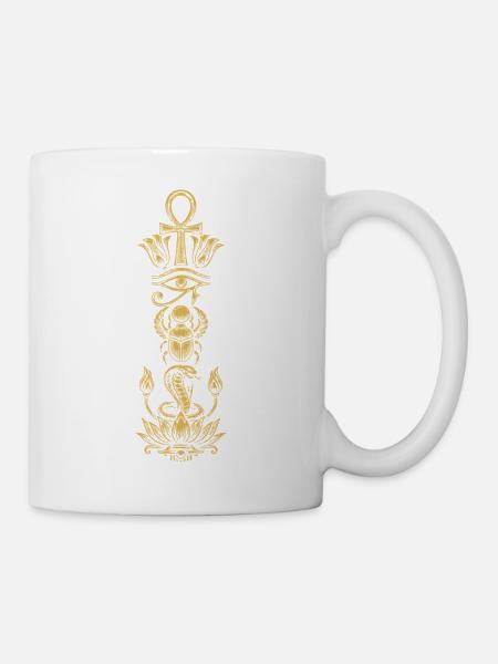 Heilige ägyptische Symbole - Tasse - Weiß