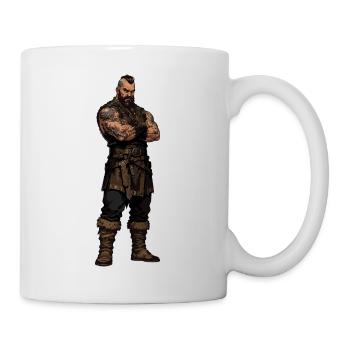 Barbarian warrior in leather - Mug - white - Right