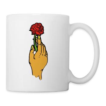 Rose tenue en art au trait gras - Mug blanc - blanc - Droite