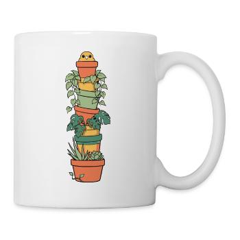Niedliche Zimmerpflanzen Im Blumentopf - Tasse - Weiß - Rechts