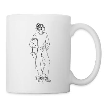 Skateboarding Mom, Skater Mum, Skate Mama, Female - Tasse - Weiß - Rechts