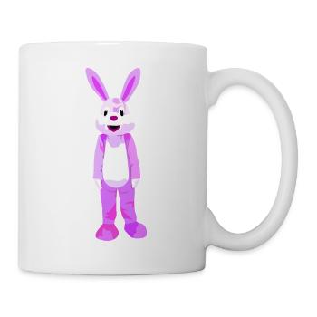 Lila Hase Cartoonfigur Motiv - Tasse - Weiß - Rechts