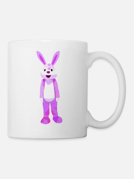Lila Hase Cartoonfigur Motiv - Tasse - Weiß