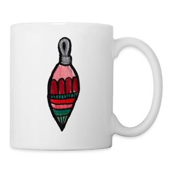 Gestreifter Tropfenornament - Tasse - Weiß - Rechts