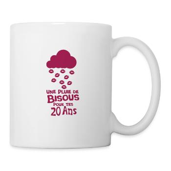 20 ans pluie bisous anniversaire levre nuage - Mug blanc - blanc - Droite