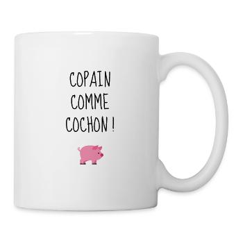 Copain comme cochon ! Les Bronzés font du ski - Mug blanc - blanc - Droite