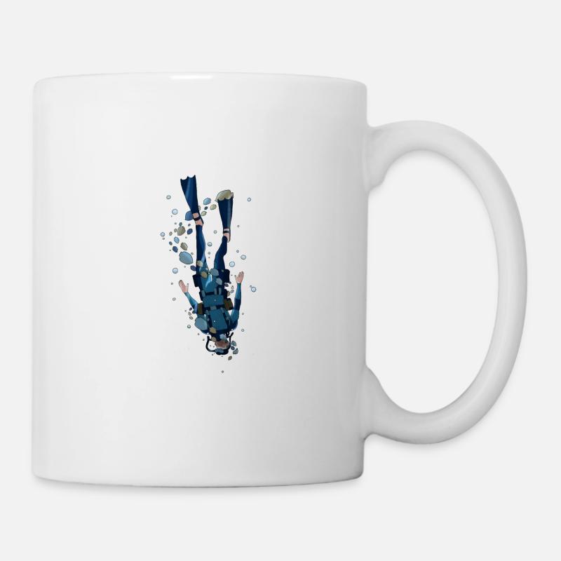 Diver underwater diving hobby scuba gift - Mug - white
