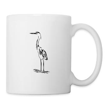 Héron élégant - Mug blanc - blanc - Droite