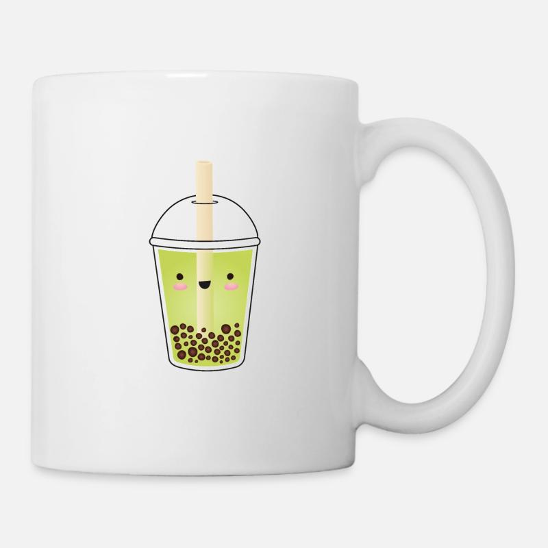 Green Matcha Bubble Tea Kawaii - Mug - white