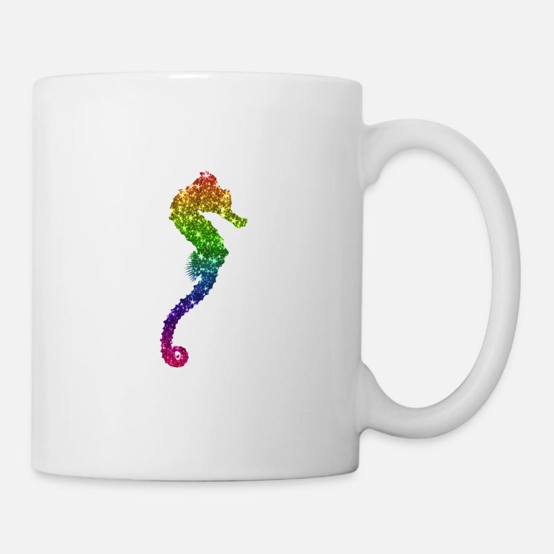 Party Seepferdchen Glitzer - Tasse - Weiß