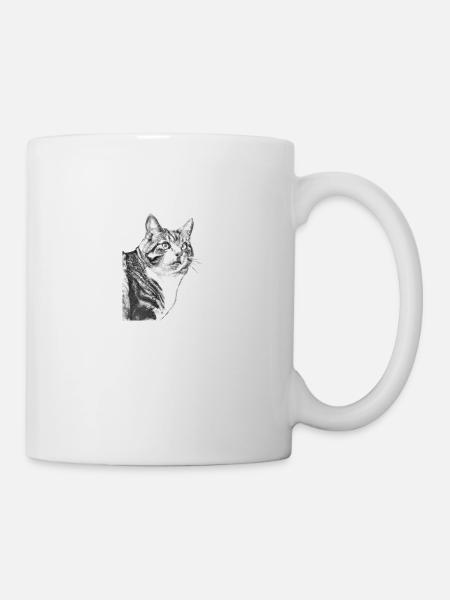 Katze süß niedlich A.I. Art Geschenkidee - Tasse - Weiß