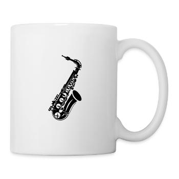 Saxophon - Tasse - Weiß - Rechts