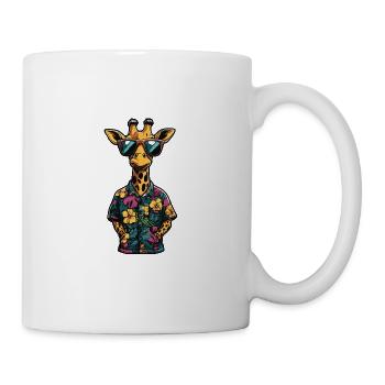 Vacances de bande dessinée girafe - Mug blanc - blanc - Droite