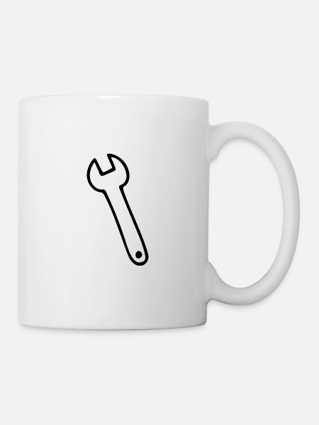 Schraubenschlüssel - Tasse - Weiß