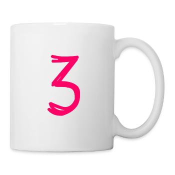 3 YEARS. 3rd ANNIVERSARY. BIRTHDAY 3 YEARS. THREE - Mug - white - Right