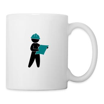 Un ingénieur sur un chantier de construction - Mug blanc - blanc - Droite