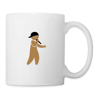 Ein Hiphop Star singt in ein Mikrofon - Tasse - Weiß - Rechts