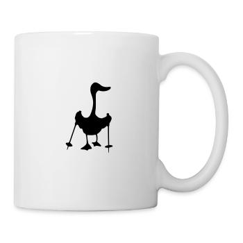 Nordic walking Mallard Silhoutte funny gift - Mug - white - Right