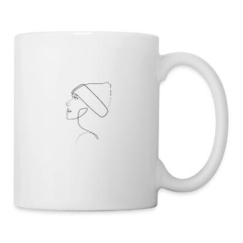 Woman with cap - Mug - white - Right