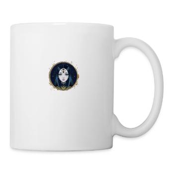 asiatin,blaue augen,emo,gold,gothic,punk - Tasse - Weiß - Rechts