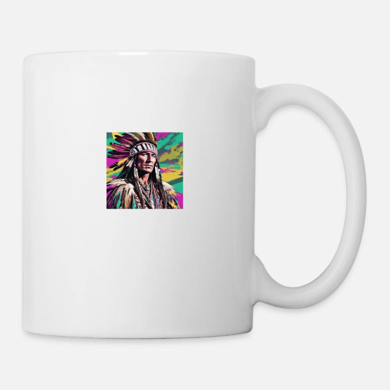 winnetou,indianer,illustration,graffiti,bunt - Tasse - Weiß
