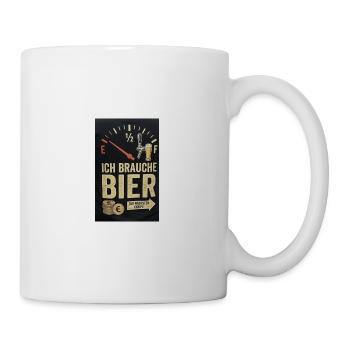 Ich brauche Bier – Bier-Gauge Humor - Tasse - Weiß - Rechts