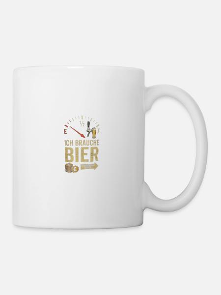 Ich brauche Bier – Zur nächsten Kneipe - Tasse - Weiß