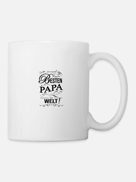 Papa, Vater, Vatertag, bester Papa - Tasse - Weiß