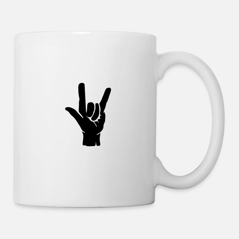 Rock Musik Hand - Tasse - Weiß