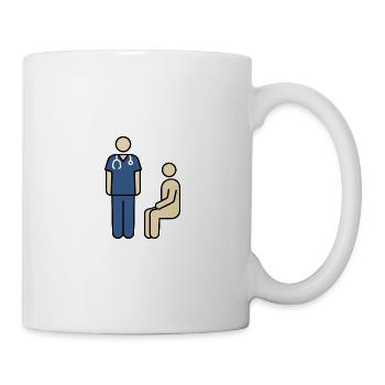 Arzt & Patient | Medizin & Pflege Piktogramm - Tasse - Weiß - Rechts