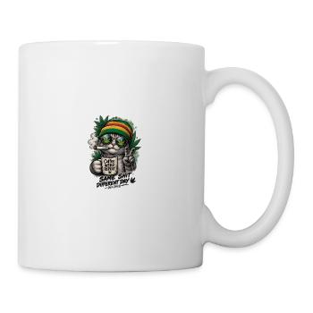Rasta Cat Coffee Weed Repeat - Mug blanc - blanc - Droite
