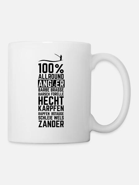 Last throw 100 percent allround angler fishing - Mug - white